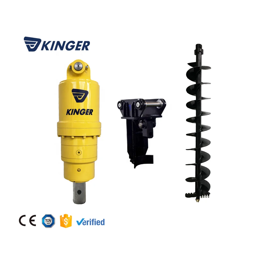 KINGER China manufacturer hydraulic  crane augers earth drilling machine with CE