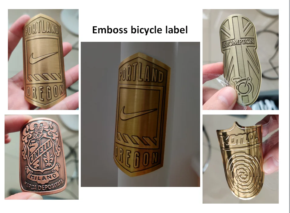 Custom Metal Logo for Bicycle Head 3d Metal Plate Label Bike Badge Emblem