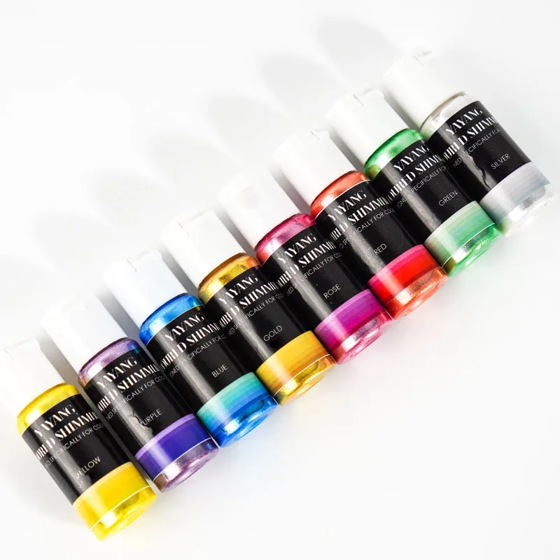 New Long Lasting Food Coloring Gel Non Toxic Edible Shimmer Gel for Drinks Cocktails