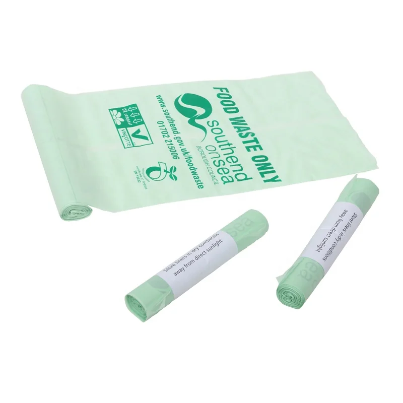 Customized Printing 100%Biodegradable Plastic Eco Friendly Cornstarch Compostable Bin Liners Trash Bag Disposable Garbage Bag