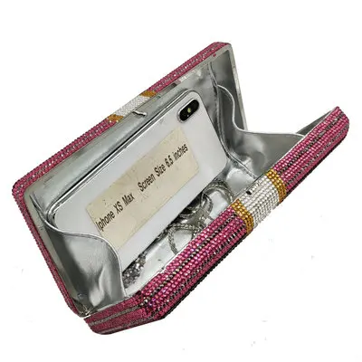 Wholesale rhinestone USD Dollar bling design party lady box hand bags evening women handbags clutch purses money bag purse