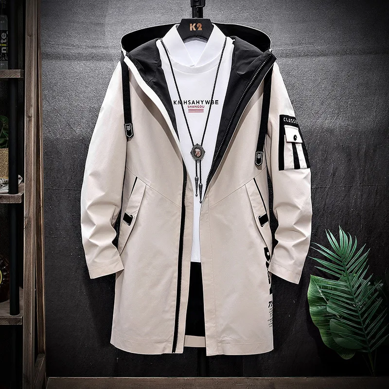2023 fall jackets Medium length hooded windbreaker coat Chaqueta men shiny coat sukajan  fall jackets