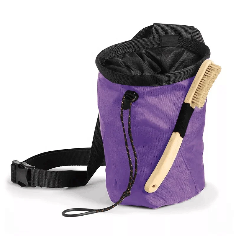 chalk bag for rock climbing with carabiner, triathlon sport chalk bag wth detachable strap,rock climbing bag