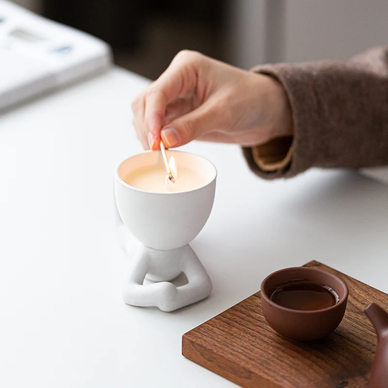 12oz Matt Colored Ceramic Clay Candle Containers Empty Candle Jars for Candle Making