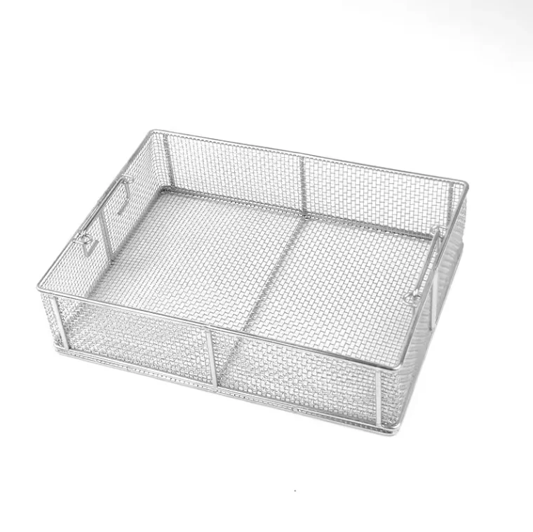Customizable 28 x 20 x 6 cm Metal Tray 800 Micron Furnace Heat Resistant Inconel 600 Stainless Steel Wire Mesh Strainer Basket