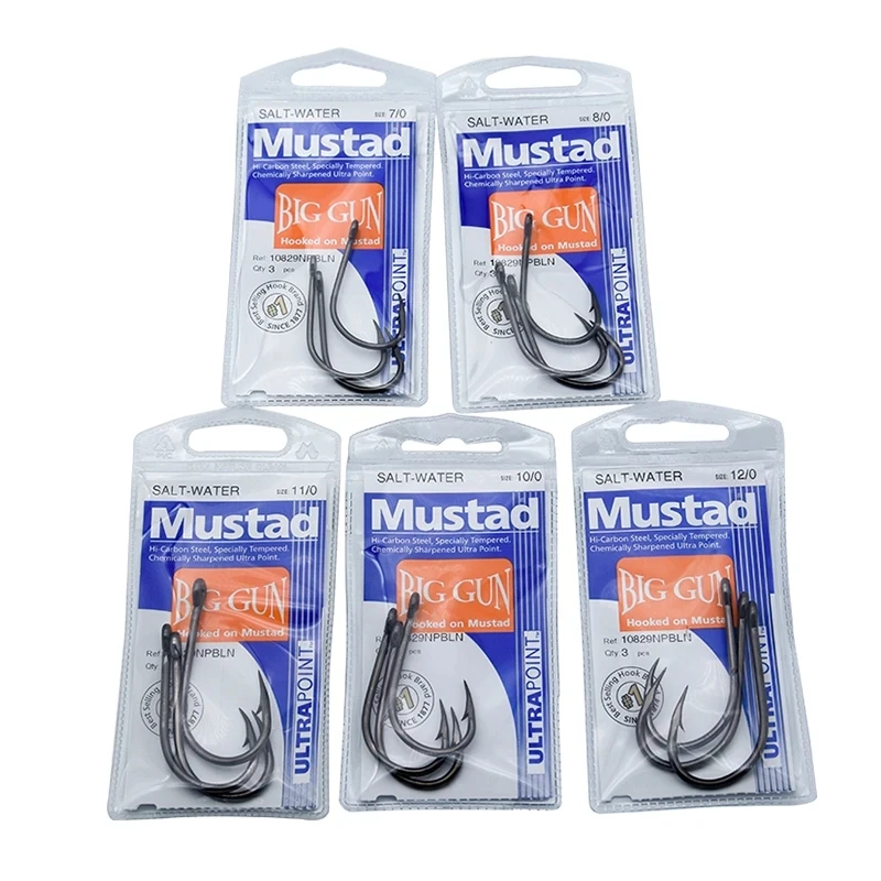 Mustad Sea Fishing Hooks 10829-BN Jig Fishhook Baits Herring Sturgeon Fishing Hooks Ocean