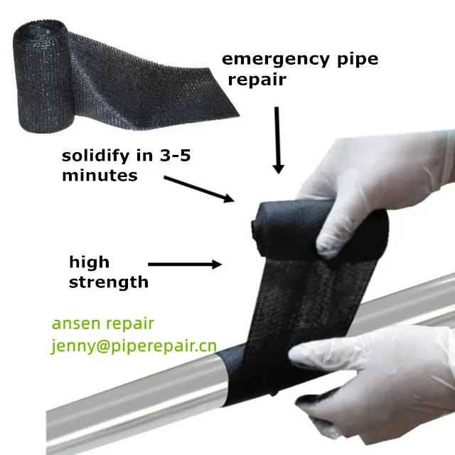 Epoxy or Fiberglass Pipe Wrap Repair Methods Quick Seal Pipe maintenance water activated wrap tape