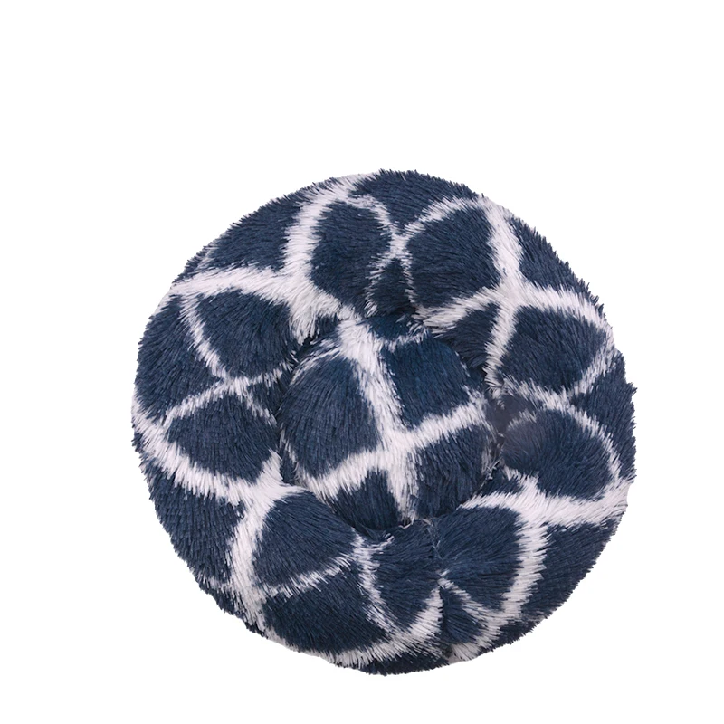 New Design Plush Dog Bed Crystal Luxury Plush Warm Round Half Pack Cat Nest Deep Sleep Anti Slip Dot Pet Bed