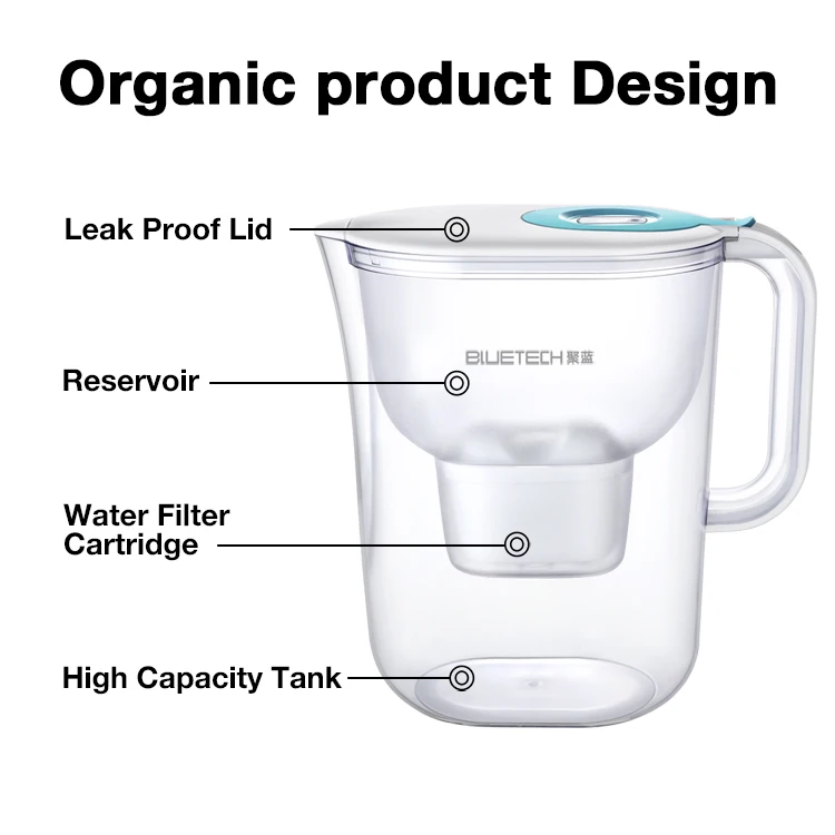High Water Capacity Potable Household Drinking Water With Filter Remove Bacteria Filter Pitcher Jug