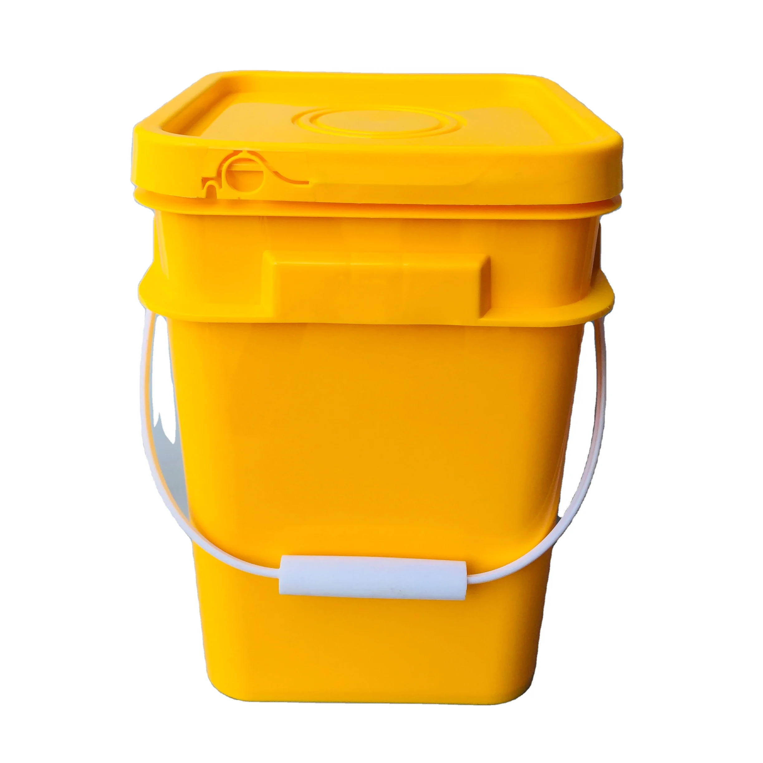 Factory wholesale 15 litre Recyclable food grade customized household square plastic bucket
