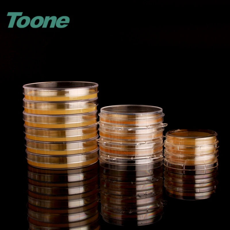 TOONE TW-55CY  55mm Plastic Pre-filled Sterile Bacterial Tissue Culture Petri Dish with Lid Lab Accessories
