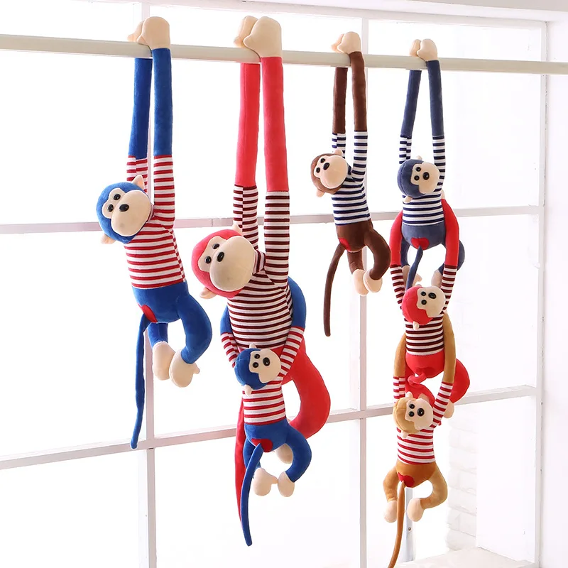 Stuffed Plush Animal Cartoon Plush Toy Curtain Monkey Plush Toy Long Arm Monkey Wedding Doll Catching Machine Doll Gift