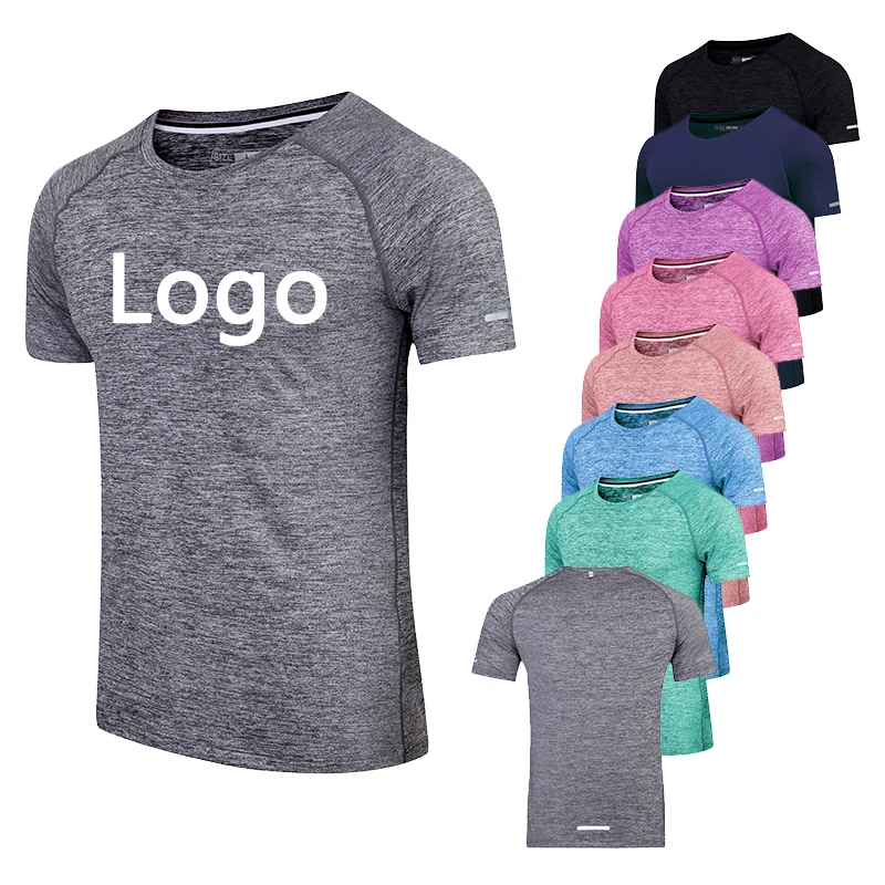 High quality stretch compression sports shirts comfortable cuff with reflective strip custom summer men t shirt