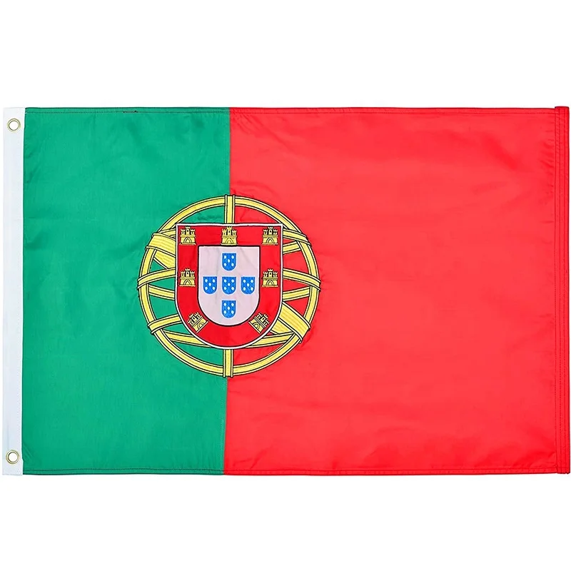 90*150 cm Portugal National Banner 3*5 ft Polyester Screen Silk Printing Portugal National Flag
