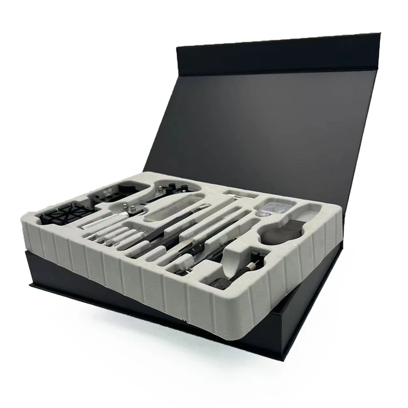 Custom Logo Pattern Printing Corrugated Paper Box Luxury Shoe Packaging Black Decorative Box Magnetic Flip Top Boxes With Magnet