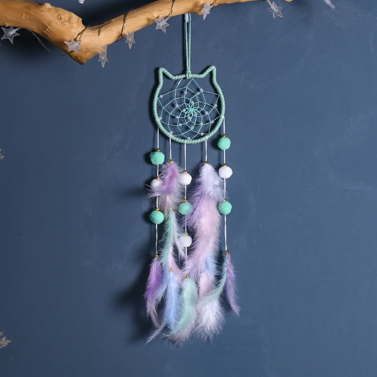 Wholesale Wall Art Handmade Dream Catcher Macrame Home Decoration Moon and Star Dream Catcher for Bedroom