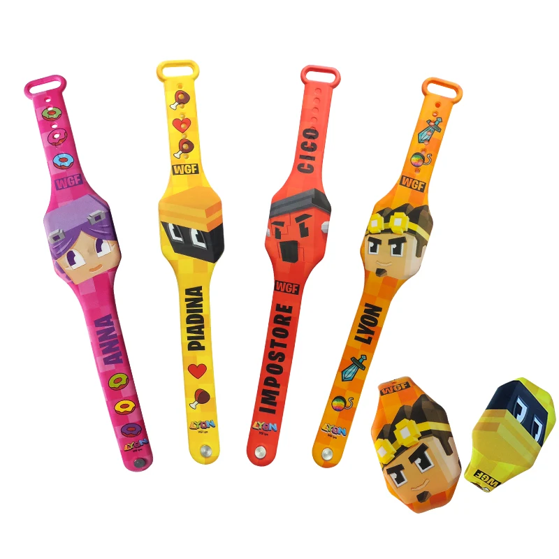 Wholesale custom Cute Cartoon HTP printing Silicone Led Watches silicon watch Kids Digital Watches