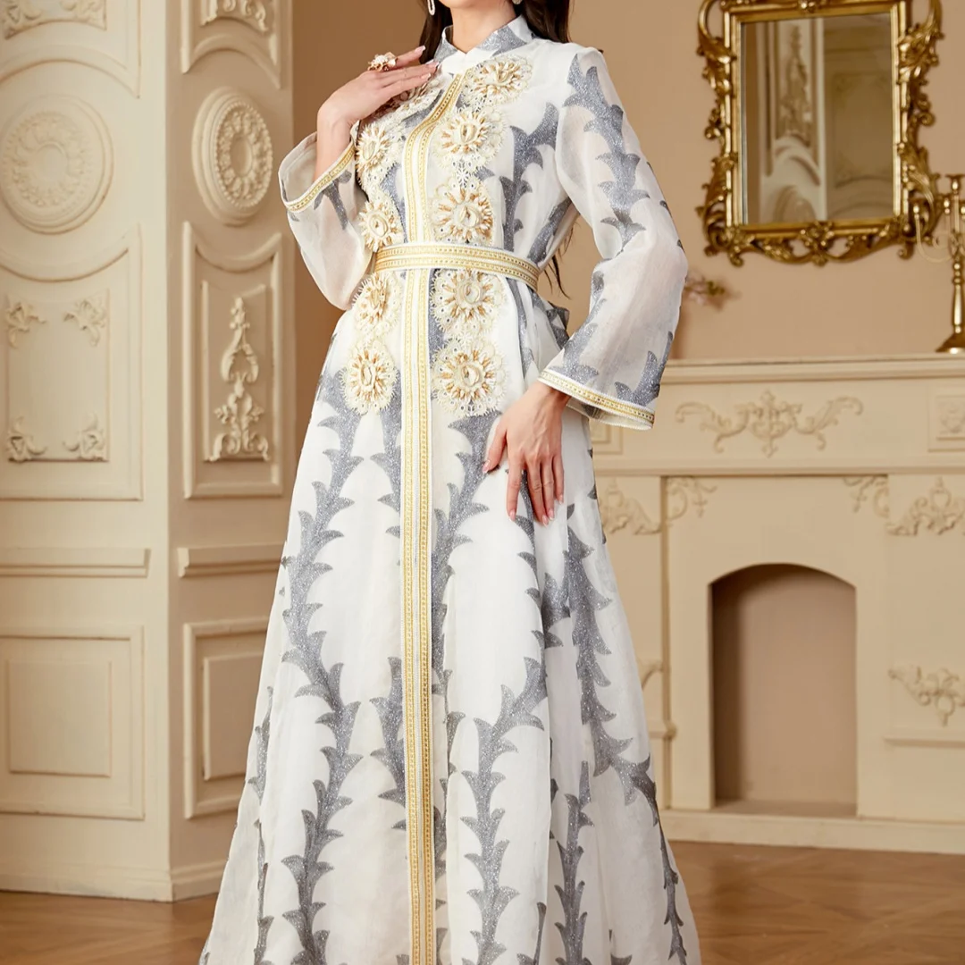 Europe, the Middle East Dubai embroidery fashion evening gown dress