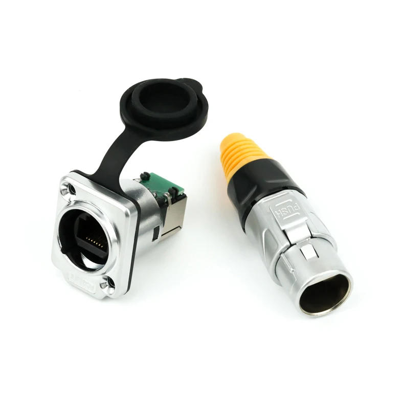 FLD Ip65 Waterproof Panel Type Ethernet Rj45 Connector Manufacturer