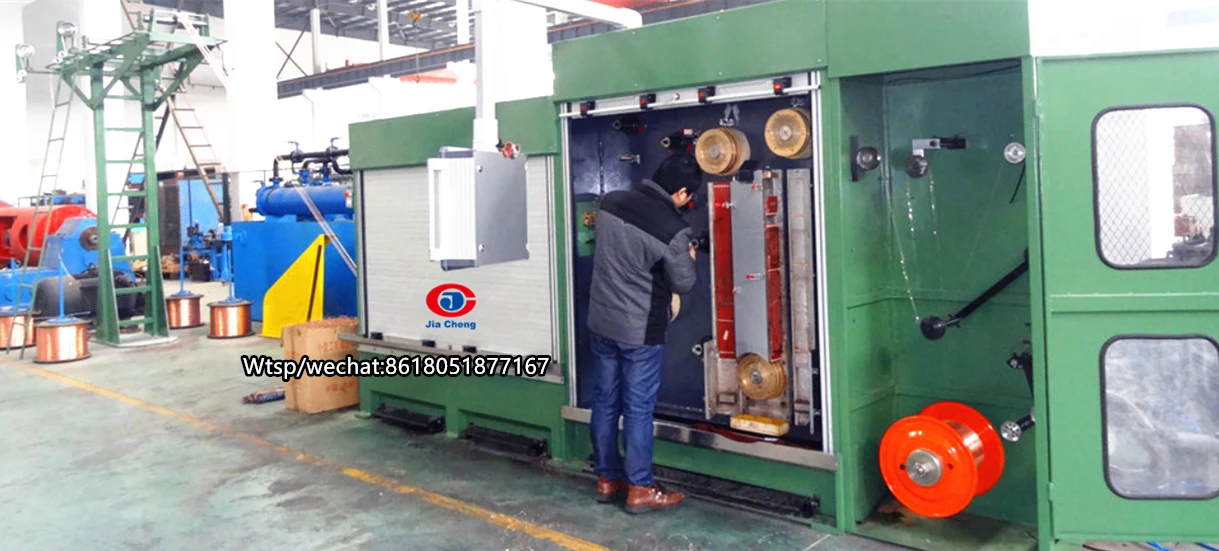 JIACHENG 4 Wires Intermediate Copper Wire Cable Drawing Making Machine with Annealer