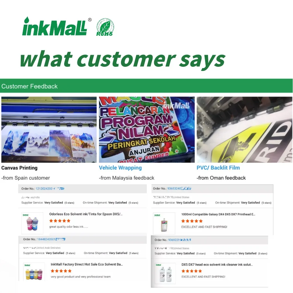 InkMall sharp printout eco solvent plotter ink for huiditech sprinter dx5 dx7 eco solvent inkjet printing machine
