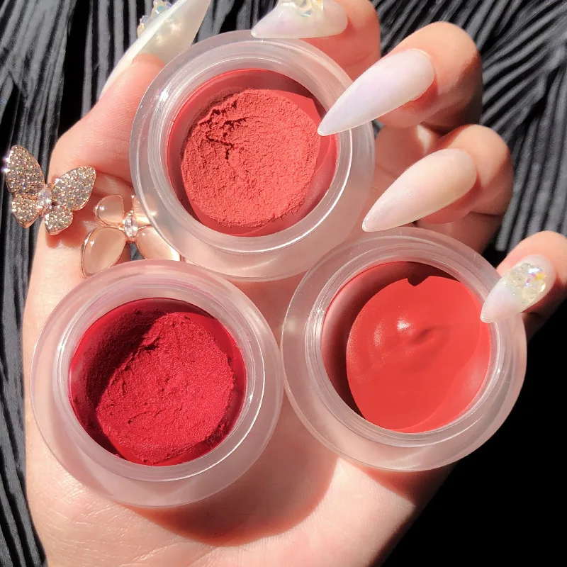 XIXI 2 in 1 Velvet Matte Lip Mud With Blush Cream Double Use Waterproof Non-stick Long Lasting Pigment Face Make up