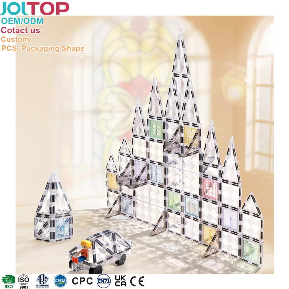 KEBO 2024 New Hot Sale  Transparency Set 56 Pcs OEM ODM  ABS Plastic Magnetic Building Blocks Toys Openplay for Kids