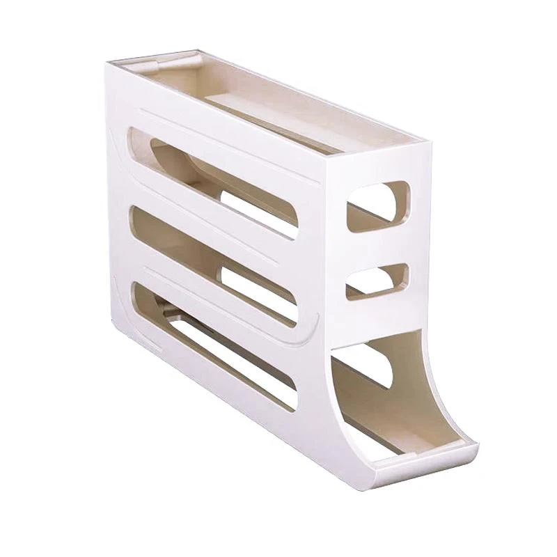 4-Layer Automatic Egg Rolling Dispenser For Fridge Kitchen Refrigerator Plastic Egg Storage Box Rack Countertop Egg Container