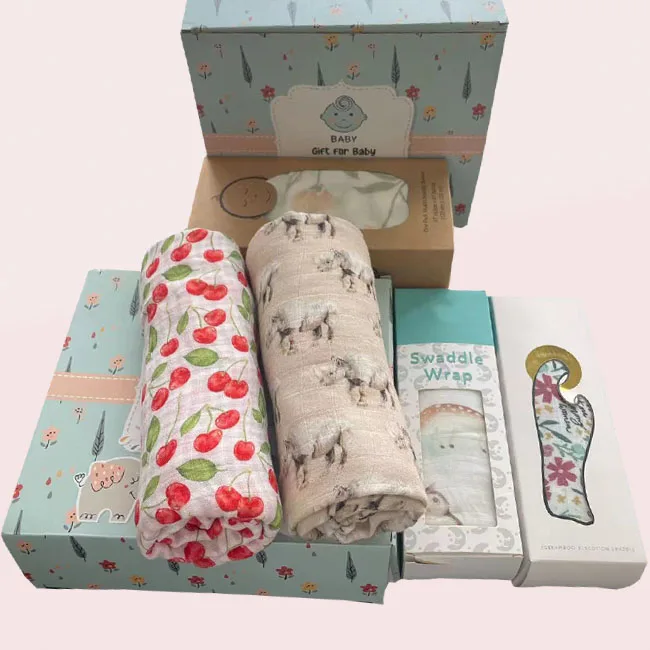 bamboo cotton baby muslin swaddle  baby swaddle blanket cotton muslin blanket for baby multilayer 3 pack