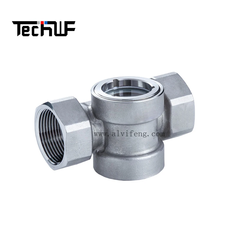 Flow Meter Impeller 1/2inch Visual Stainless Steel Liquid Gas Oil Sight Glass Flow Indicator Flowmeter