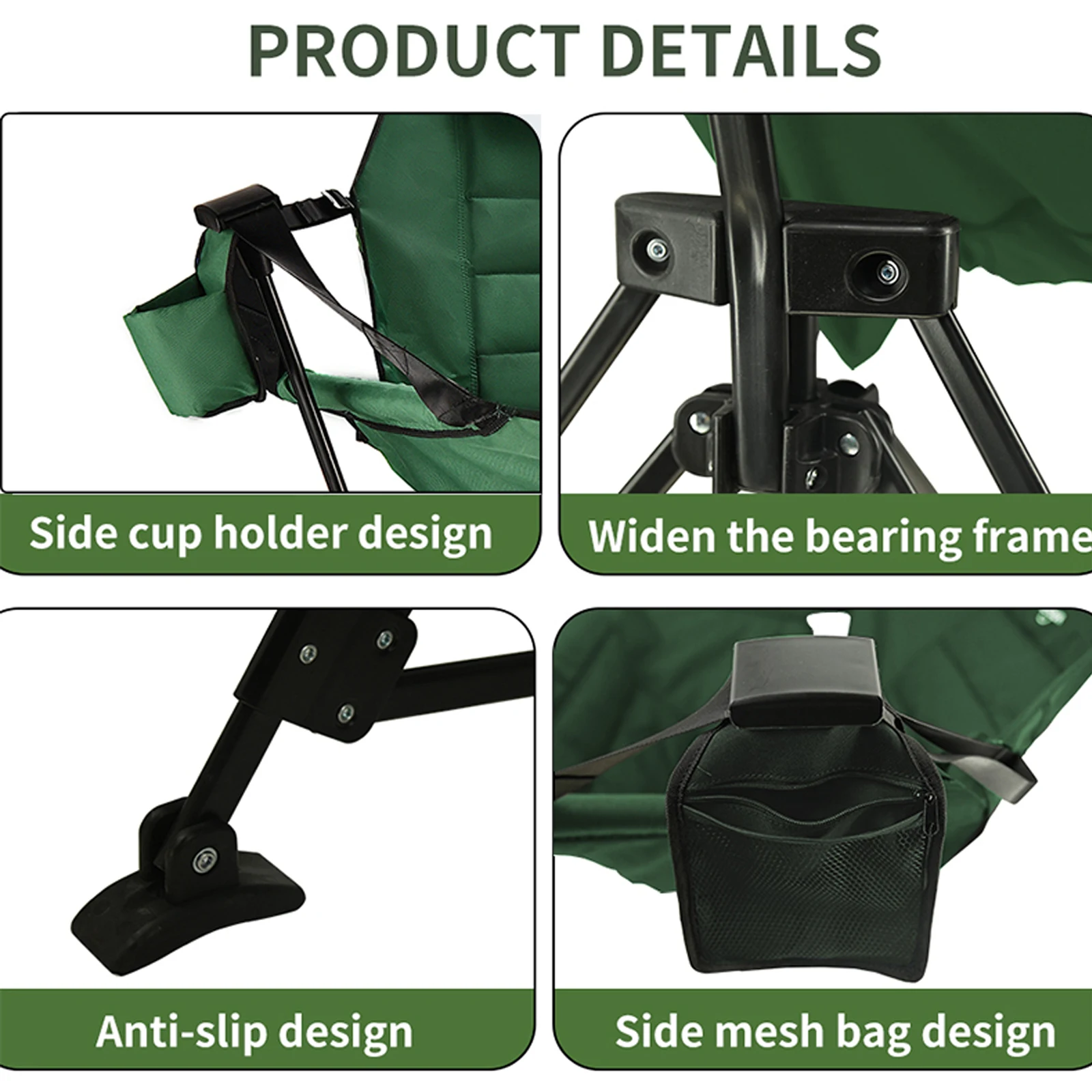 Wholesale Modern Design Steel Frame Furniture Adult Rocking Chair Outdoor with Adjustable Metal Fabric