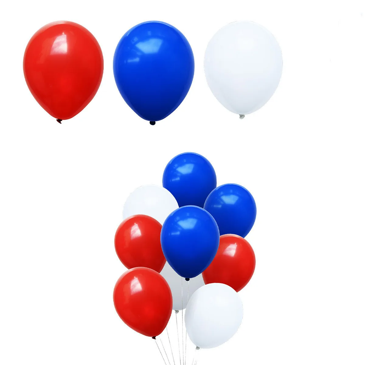 25PCS Red Blue White American Independence Day National Day Flag Sequined Printing Latex Balloon Party Decoration Sets