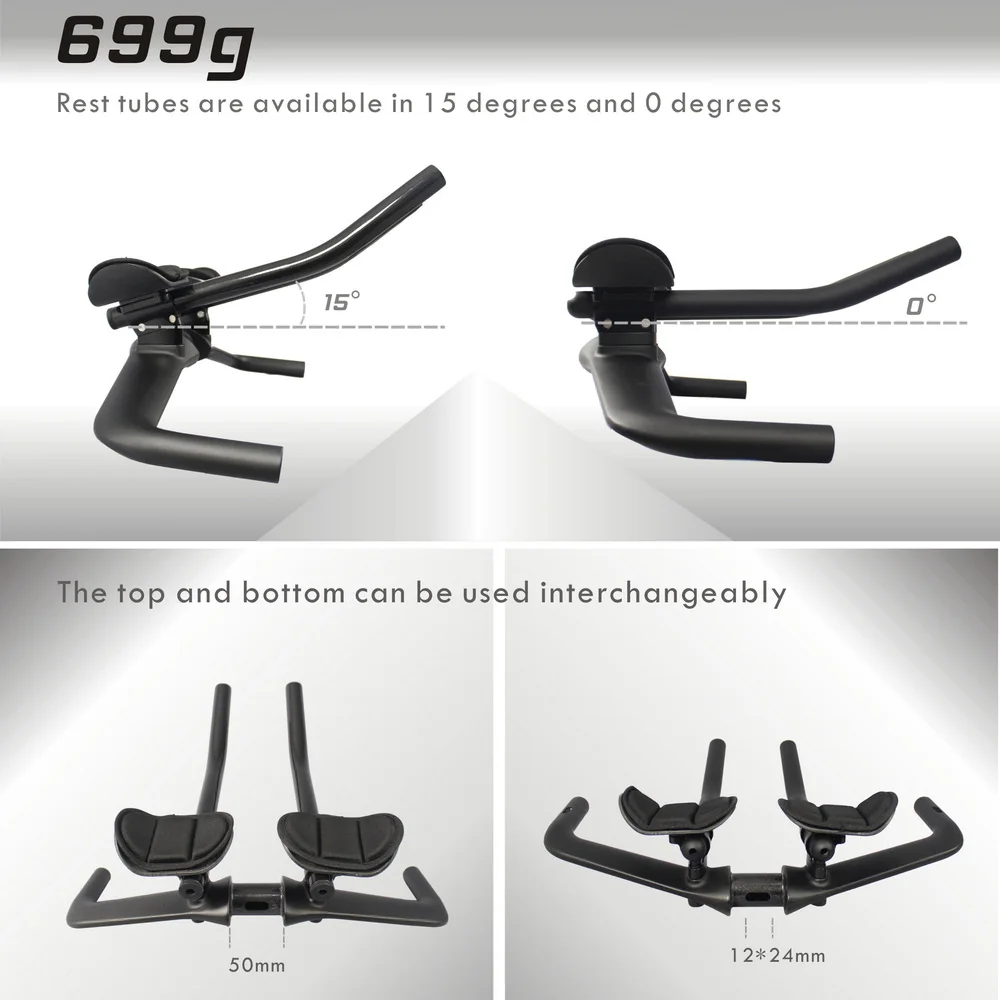 Carbon Fiber Internal Cable 0 degree 15 degree Time Triathlon Handlebars Aero TT Bar HB096 400/420mm Options