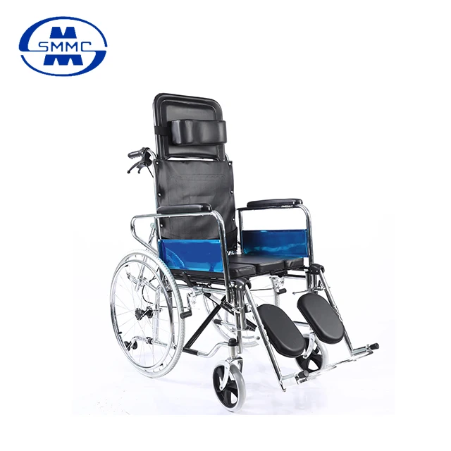 
Wholesale and retail manufacturers for sale steel folding manual commode wheelchair with bedpan 