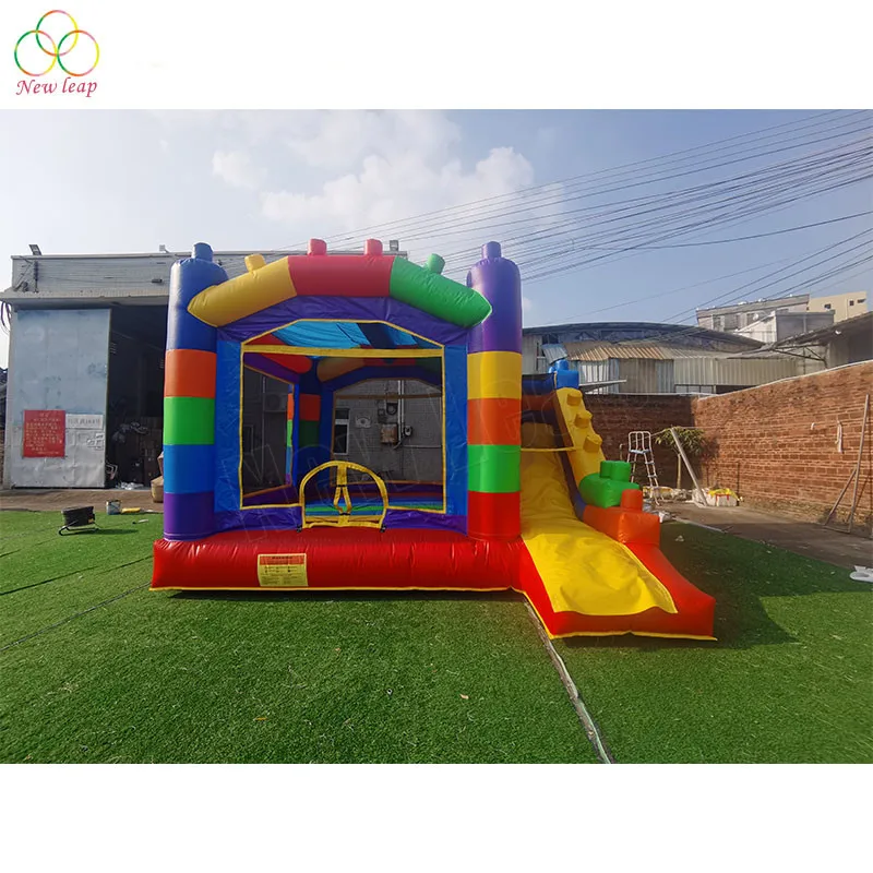 inflatable slide bouncer inflatable block bounce house with slide
