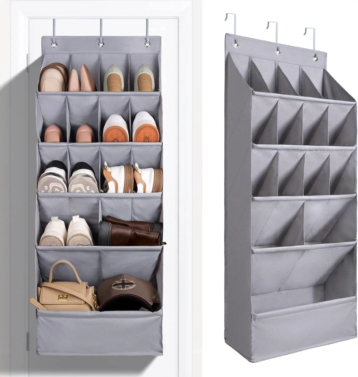 Custom Over The Door Hanging Shoe Organizers With 15 Large Pockets Shoe Holder Rack For Closet Shoe Organizer