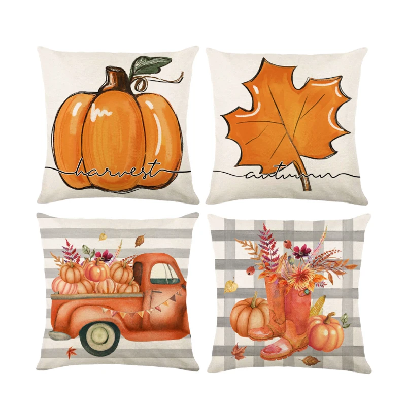 XM-318 New Design Farmhouse Fall Throw Pillow Covers Thanksgiving Harvest Cushion Cases