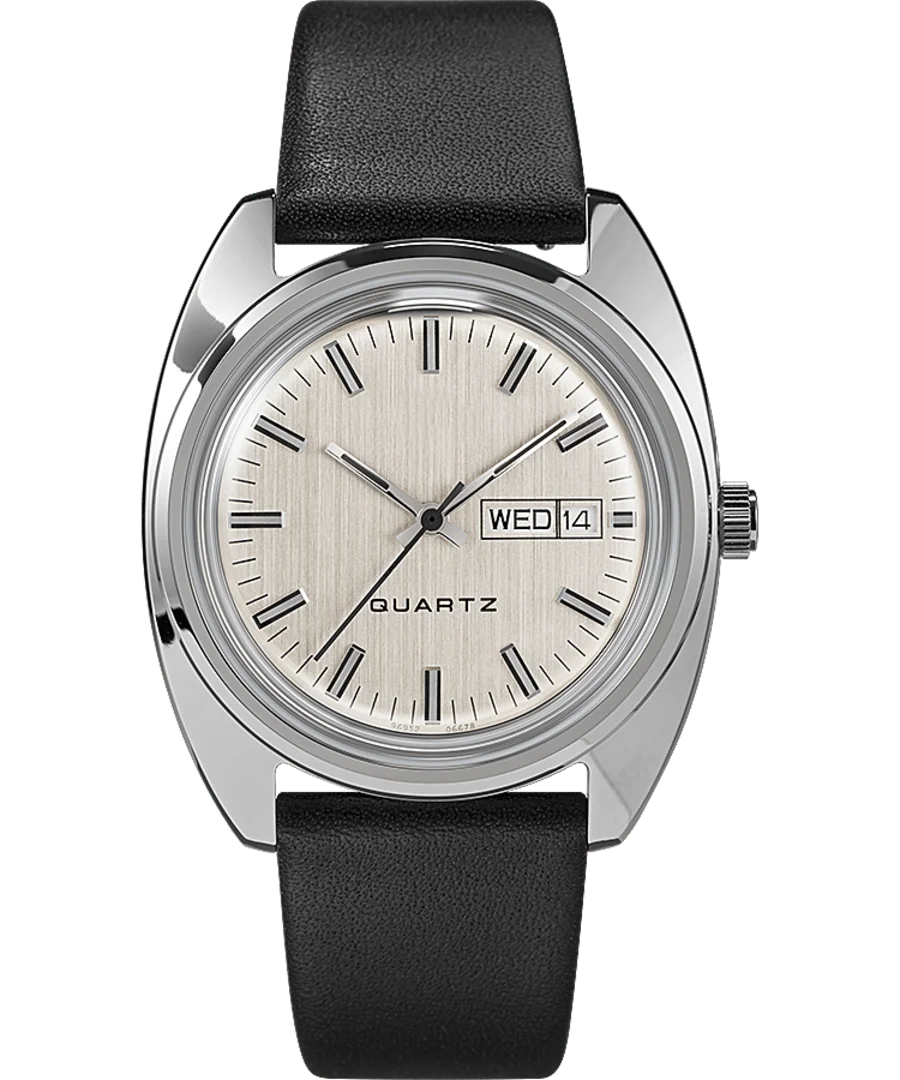 Stylish Dual calendar Domed Sapphire Glass Crystal Wrist Watch for men