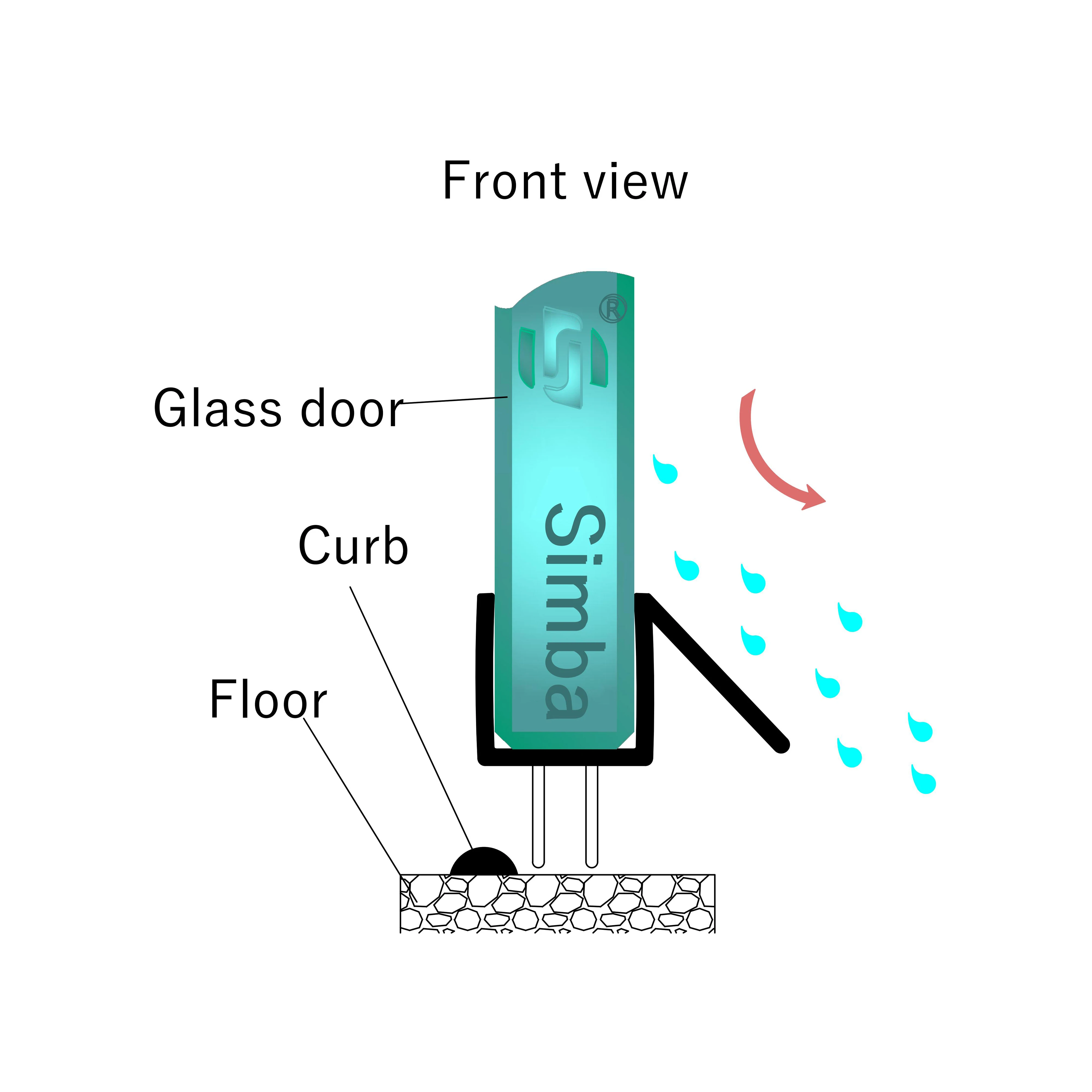 Modern Design Connection Seal Strip for Bathroom Glass Panels Doors PVC Plastic Door Seal of Rubber Material Shower Window Use