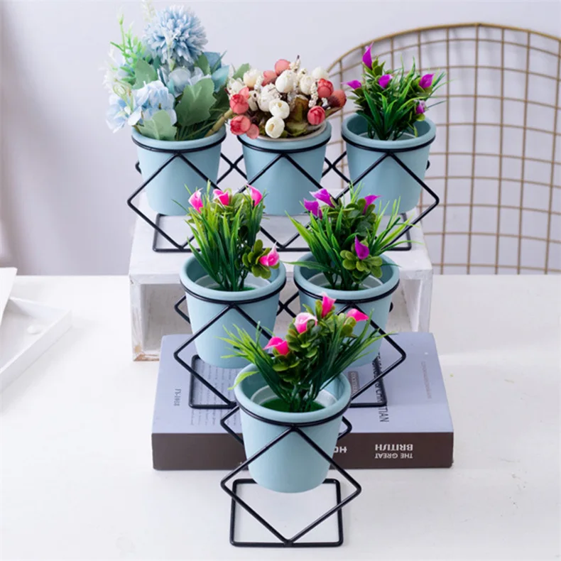 Home Wedding Decoration Metal Decorative Flower Pot Holders with Round Plants Pot
