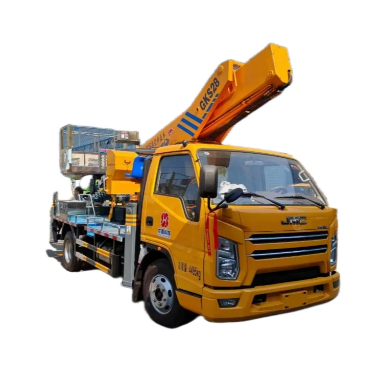 Outlets JMC 28 Meters Wide Body Cab Telescopic Aerial Platform Truck Aerial Boom Lifting Truck For Sale