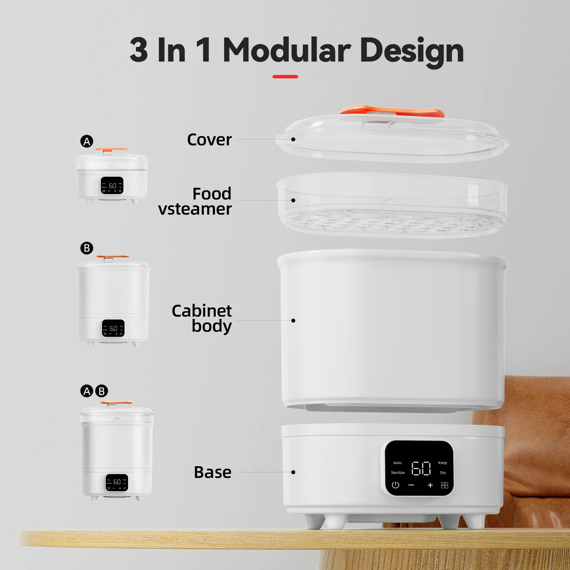 Professional Manufacturer Design Baby Feeding Bottle Steam Sterilizer Portable Sterilizer For Baby Bottle