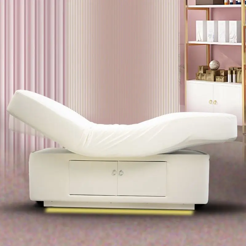 Luxurious New 3 Motors with LED Foot Control Electric Beauty Massage Bed Can Be Customized Color LOGO Beauty Salon Furniture