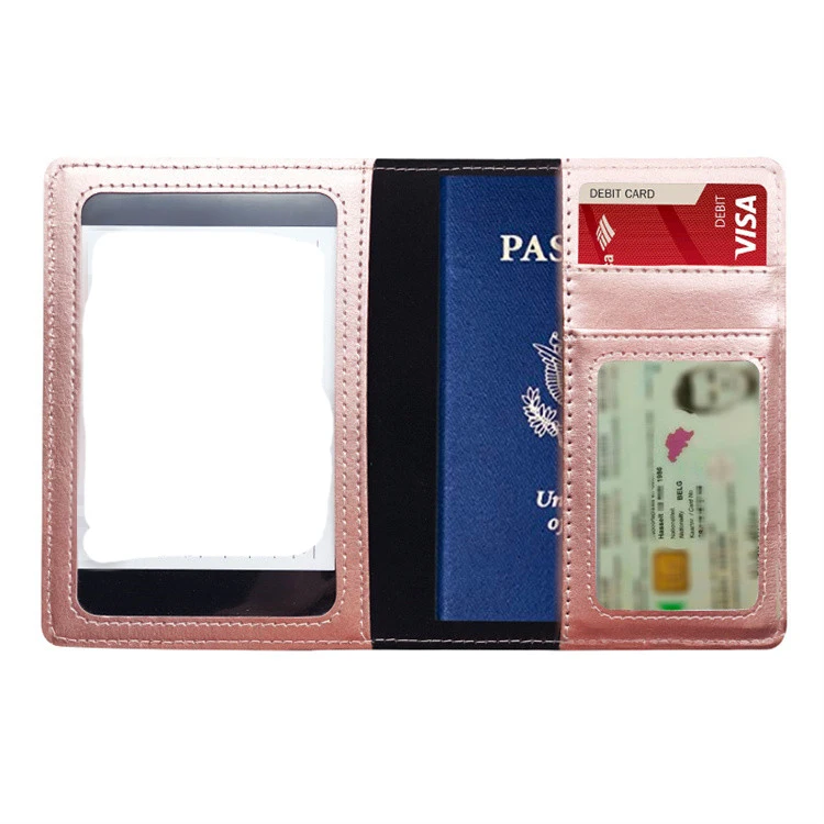 Mix 8 Colors USA PU Leather Passport Holder Custom in ID Card Holders Card 4 Slot Passport Cover