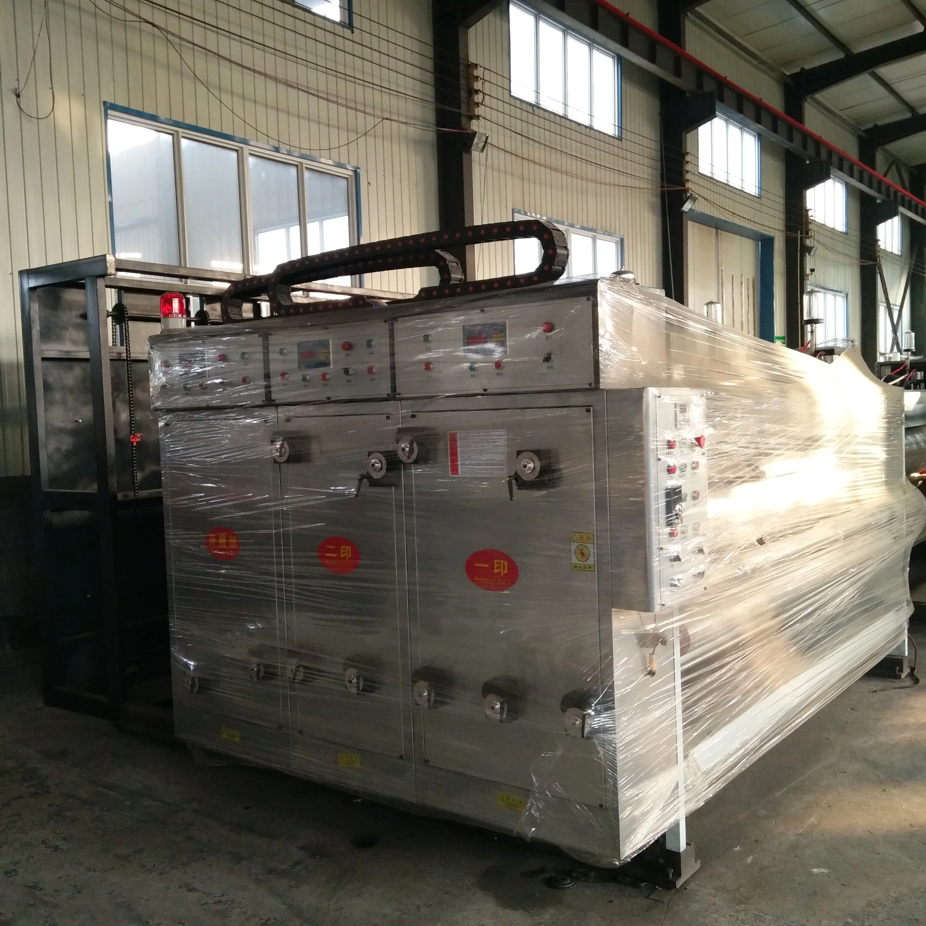 Semi-auto chain feeding flexo ink 2 color  printer slotter die-cutter stacker machine