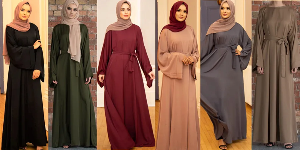 Top Selling Amazing Quality Nida Abaya with Wide Flare Sleeves UK Closed pleated Abaya Modesty Dress with matching Belt