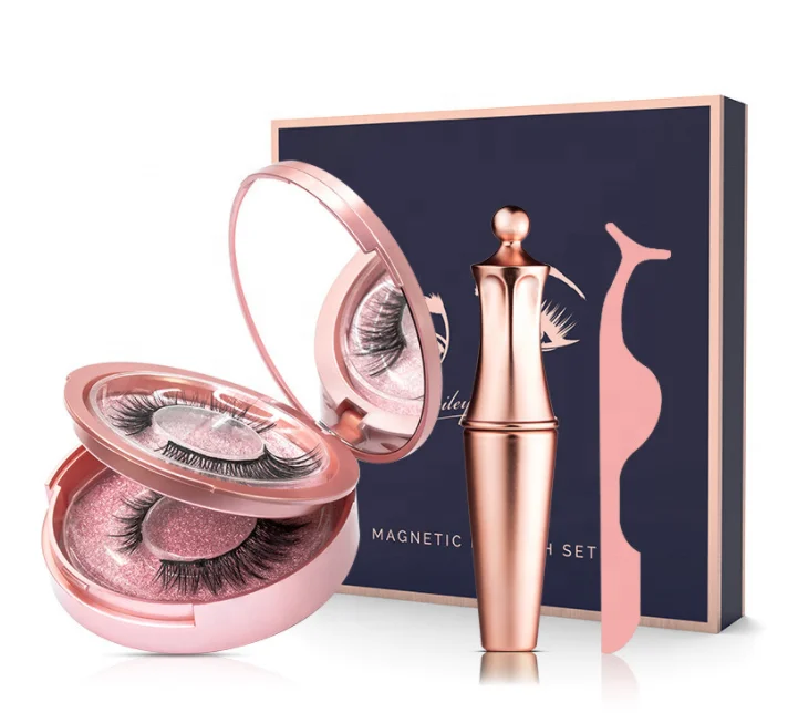 private label brand 5 pair False mink Eyelash magnetic eyelashes set vendor magnetic eyeliner distributor custom packaging