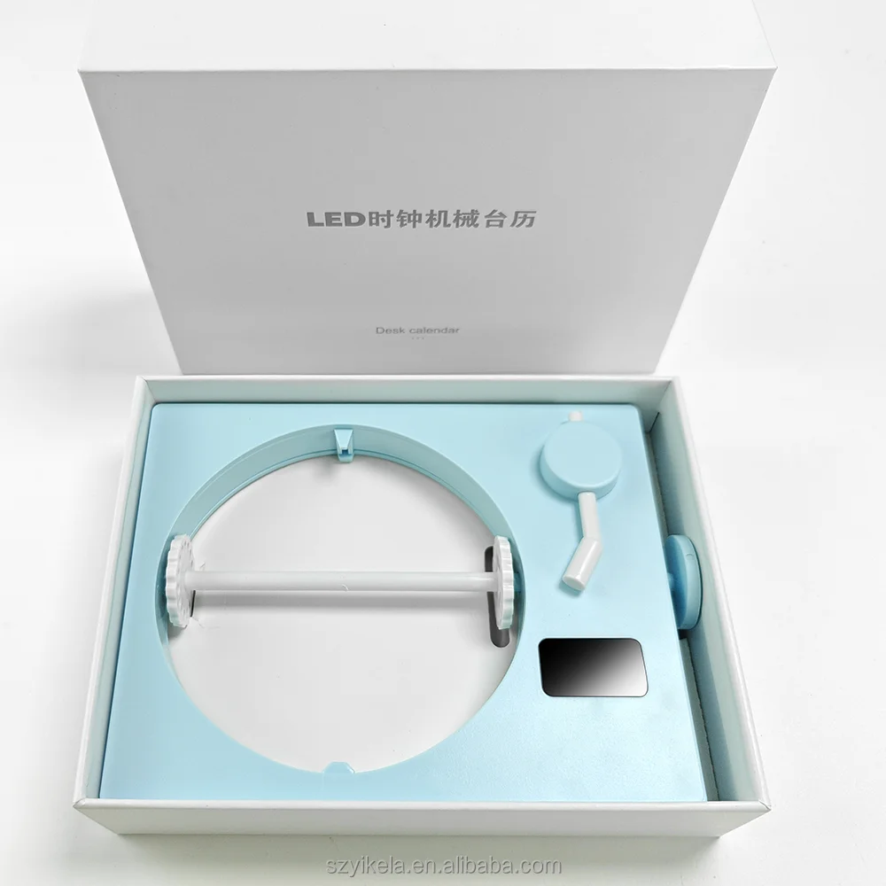 Hot sale 2025 desktop calendar 15 double-sided cards, mechanical rotating clock calendar supports all postcard customization