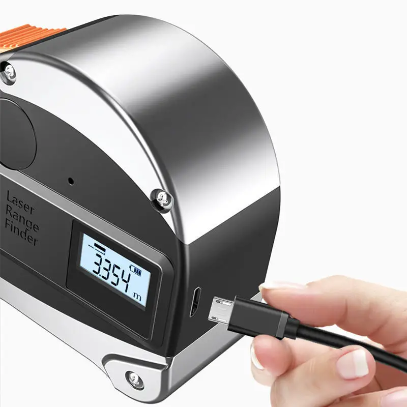 3m 5m 7.5m 10m 2 in 1 infrared digital smart electronic automatic digital laser measuring tape Measure Spring Merulerng Machine