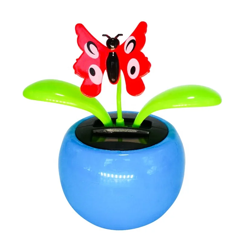 Automatic Dancing Flower Toy Gift  Solar Powered Flip Flap Dancing Flower For Car Decor